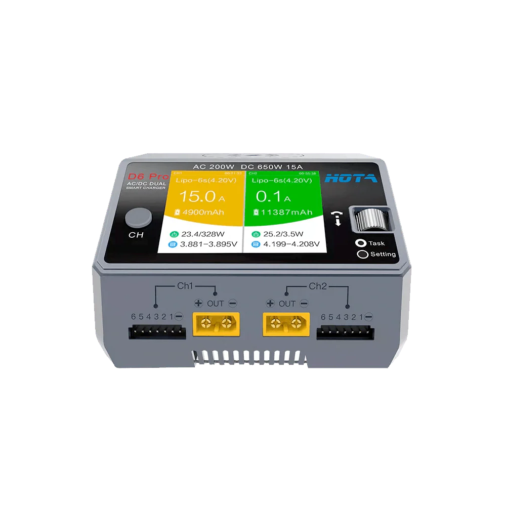 HOTA D6 Pro 650W 1-6S Dual-Kanal AC/DC Intelligentes Ladegerät - Image 6