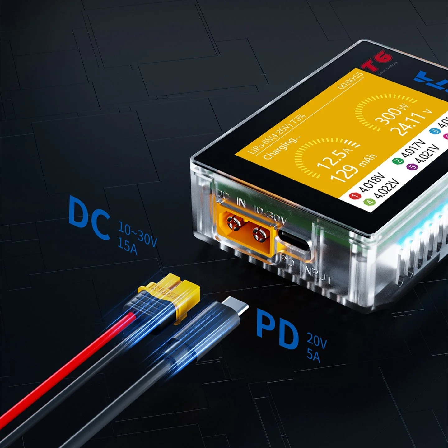 HOTA T6 300W 1-6S PD/DC Smart Ladegerät - Image 3