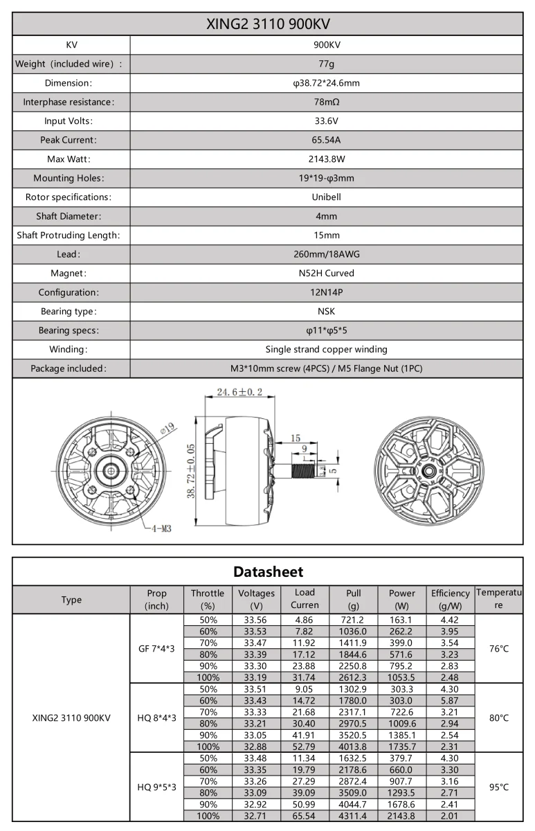 XING2 3110 FPV Cinelifter Motor - Image 4