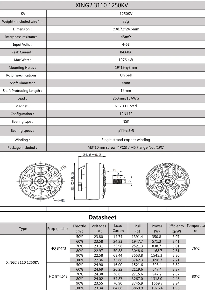 XING2 3110 FPV Cinelifter Motor - Image 5