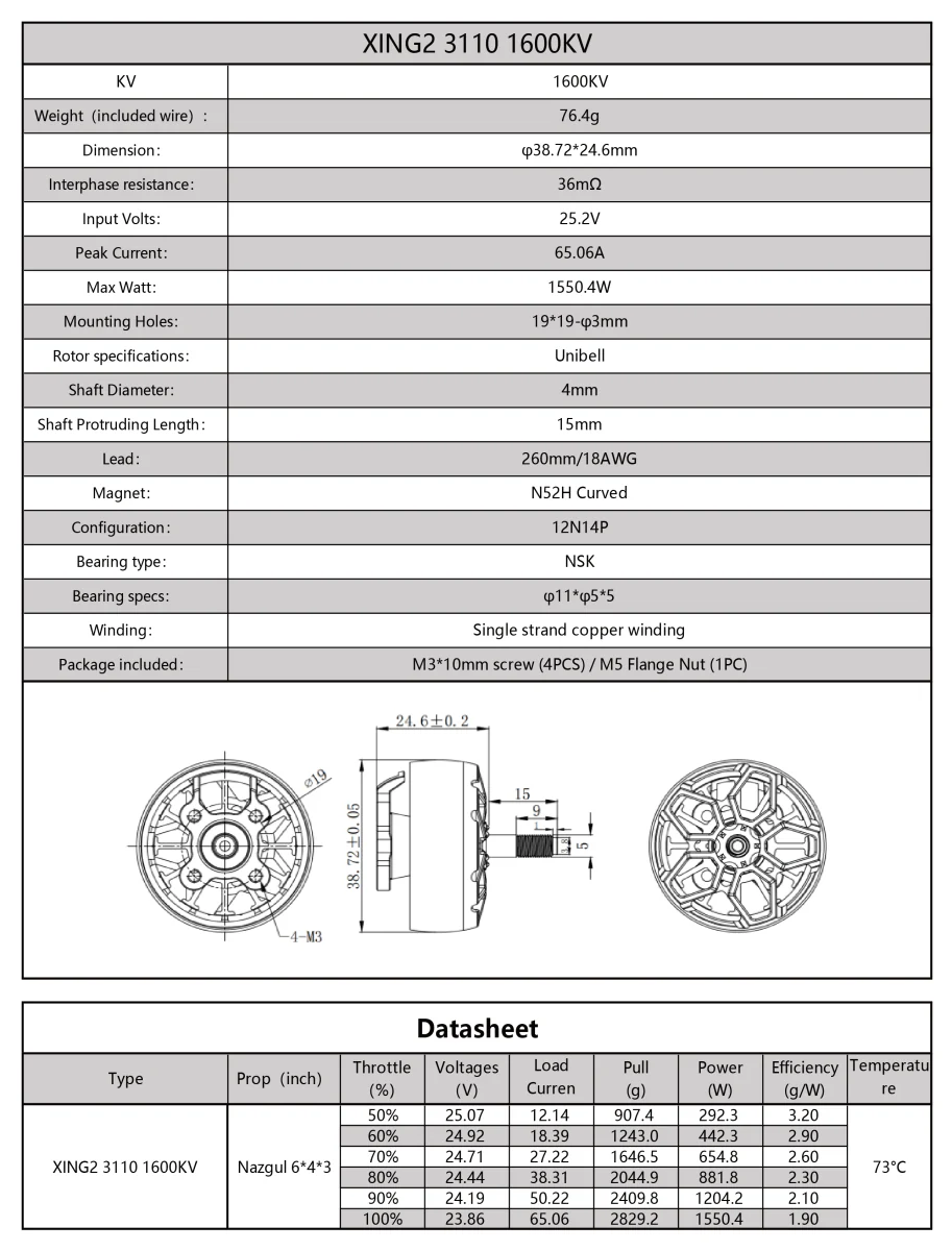 XING2 3110 FPV Cinelifter Motor - Image 6